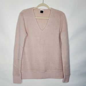 Magaschoni Mohair Wool Blend V-Neck Sweater Size M Long Sleeve Knit Pullover